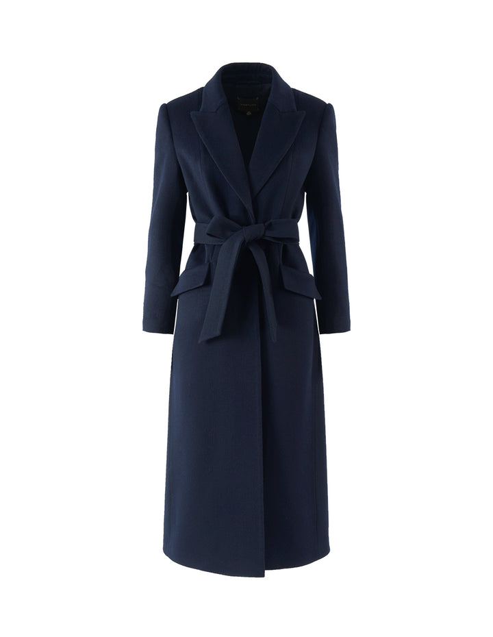 MARYLING Peak-Lapel Belted Cashmere Coat