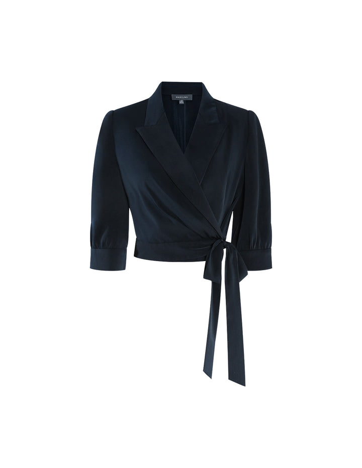 MARYLING Peak-Lapel Wrap Top