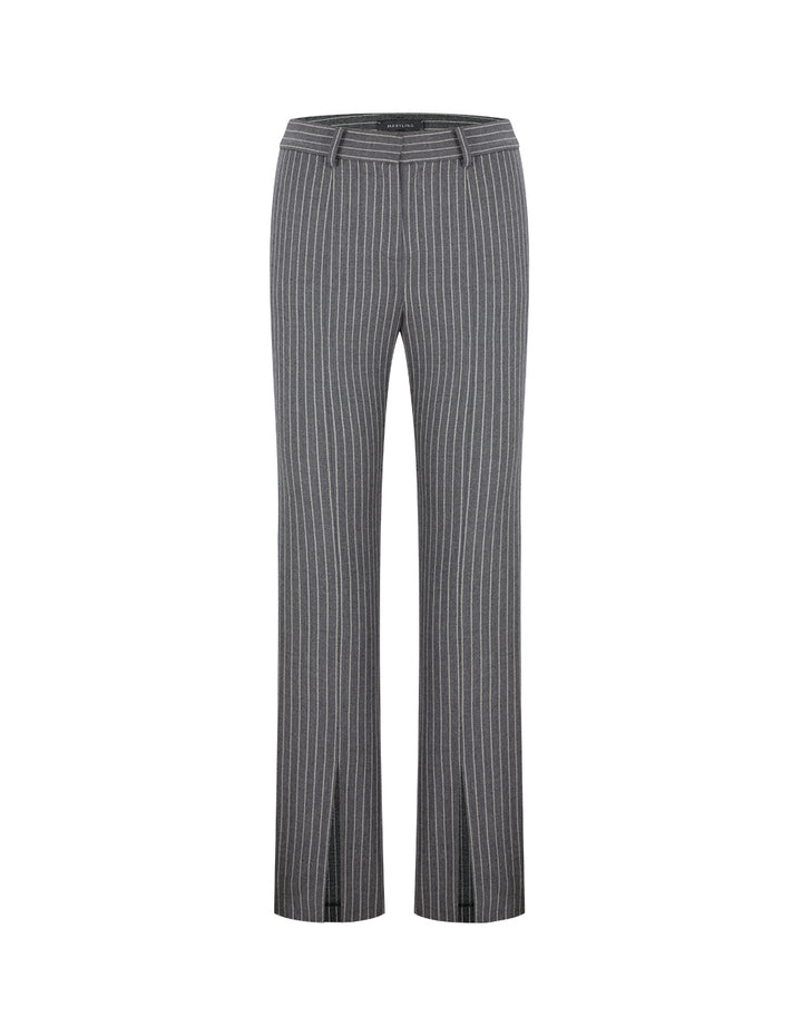 MARYLING Off-White Striped Slit Suit Trousers
