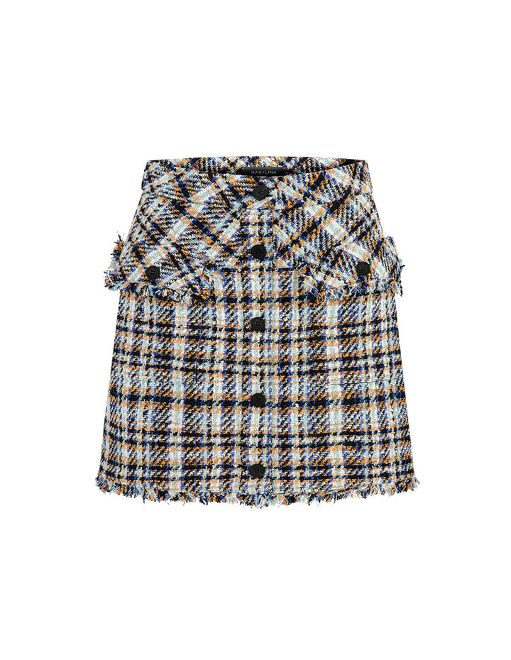 MARYLING Tweed A-Line With Tassel Mini Skirt
