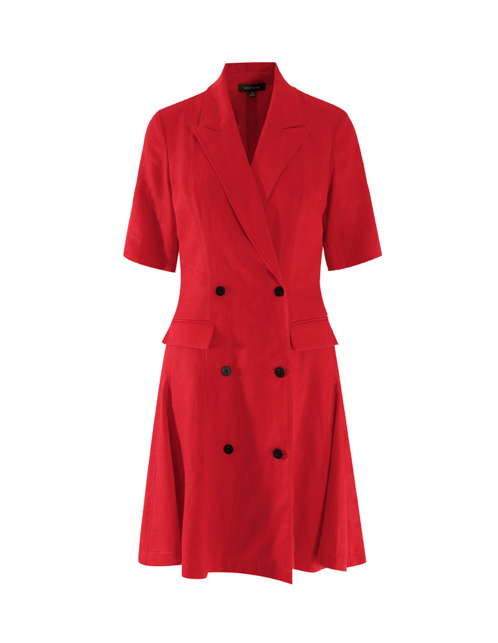 MARYLING Red double-breasted suit collar dress