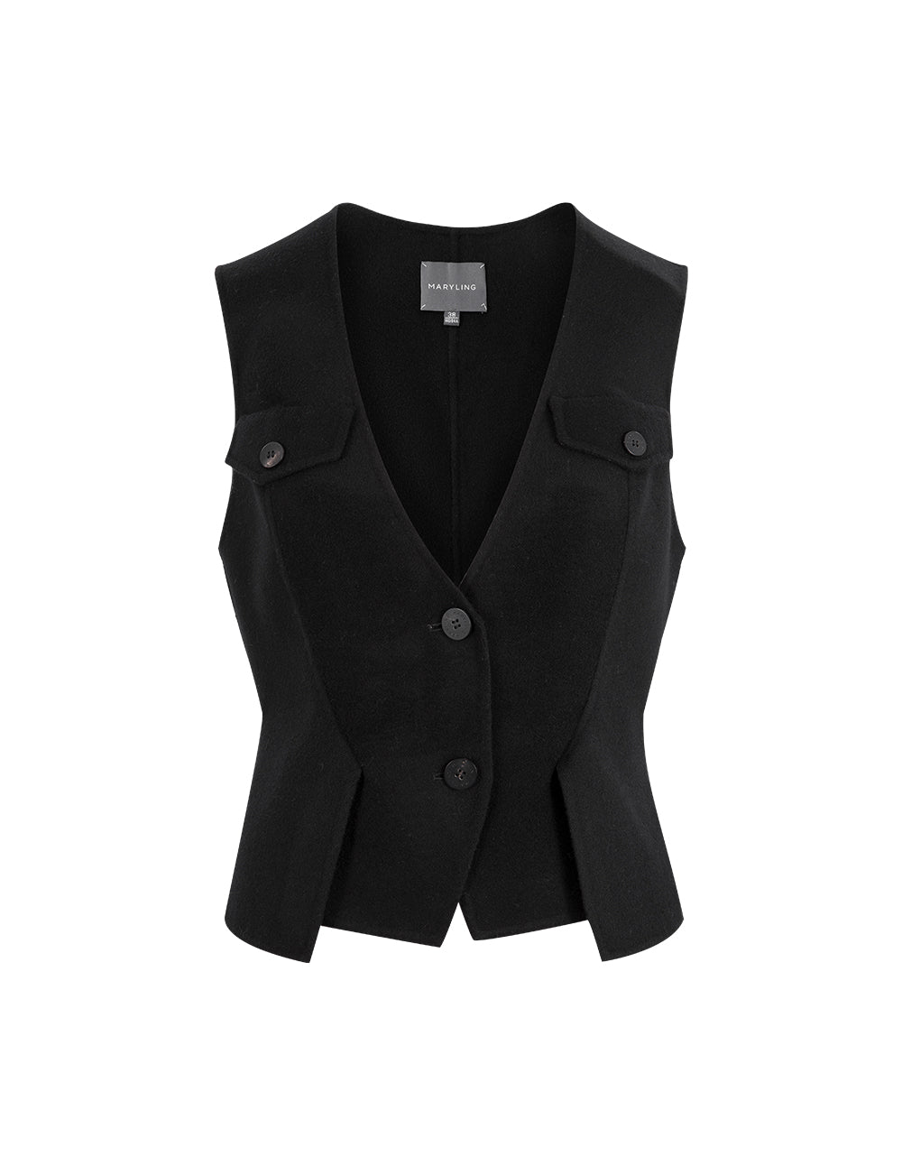 MARYLING V-Neck Double-Sided Woolen Vest