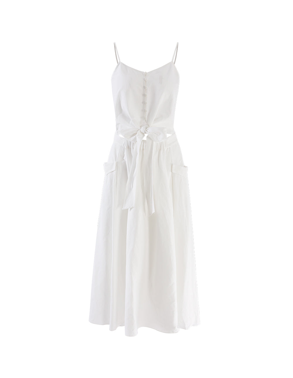 MARYLING Front button knotted slip dress
