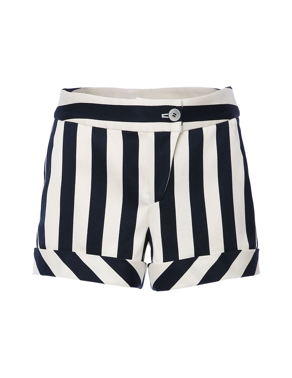 MARYLING Chic Strip Pattern Slim Fit Shorts