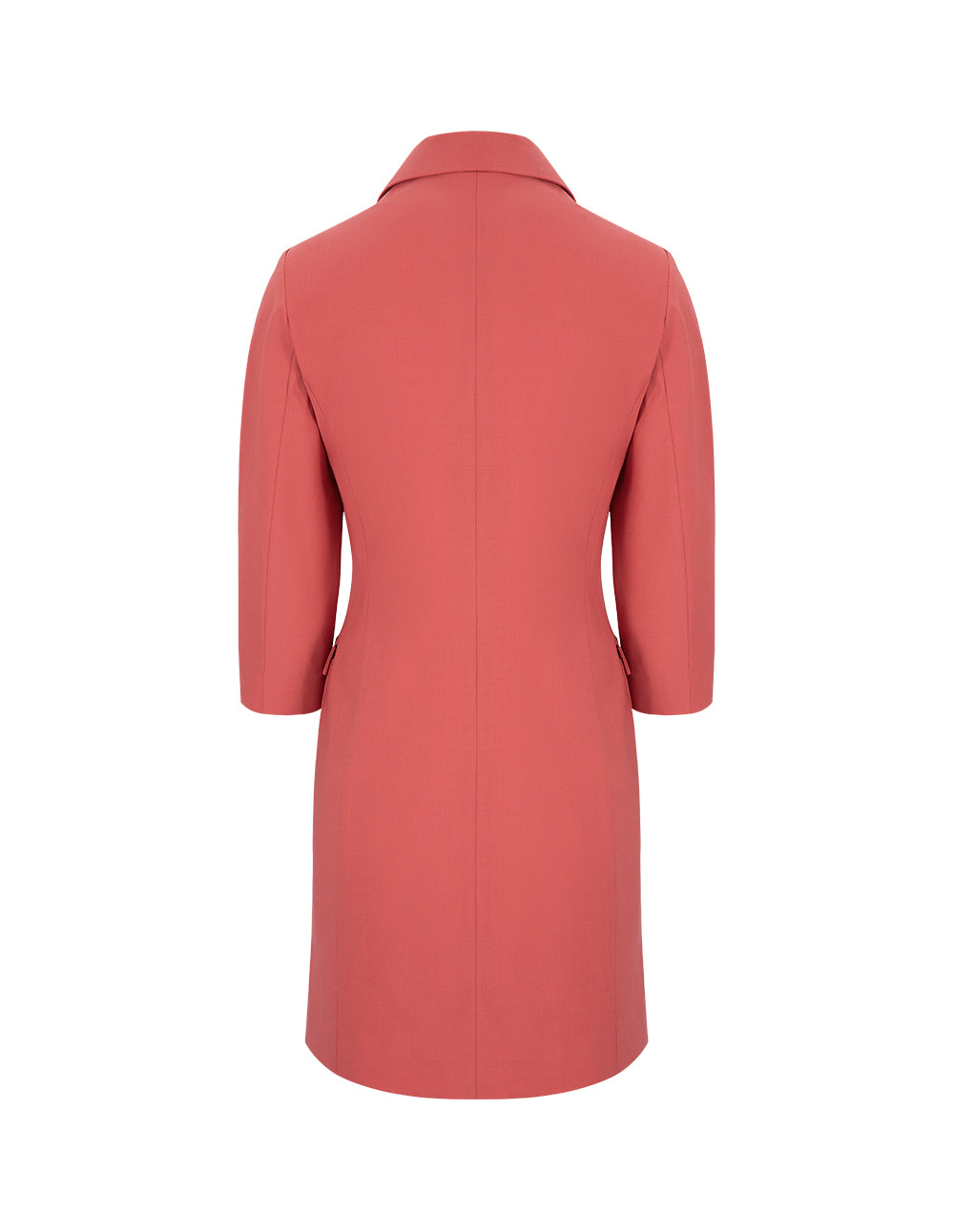 MARYLING Coral Blazer Collar Multi Pocket Long Sleeve Dress