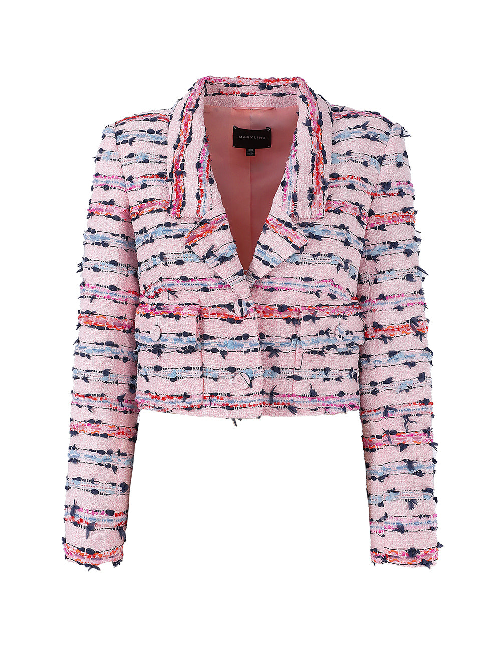 MARYLING Single-Breasted Notch-Lapel Crop Jacket
