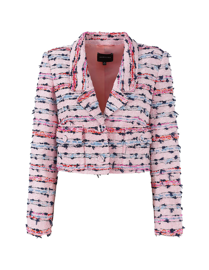 MARYLING Single-Breasted Notch-Lapel Crop Jacket
