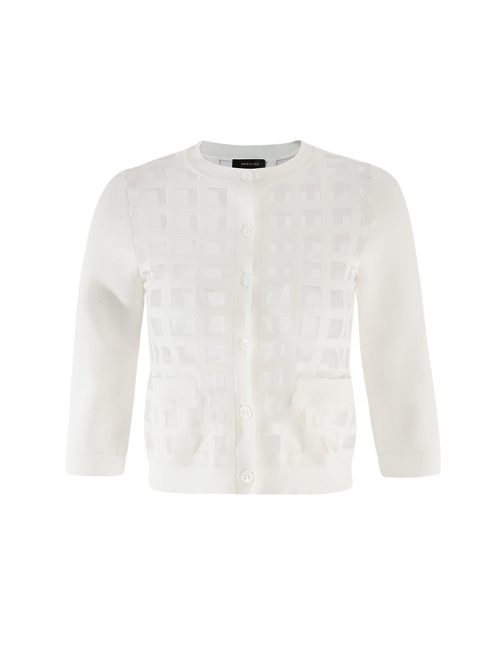 MARYLING V-Neck High-Elastic Core-Spun Yarn Cardigan