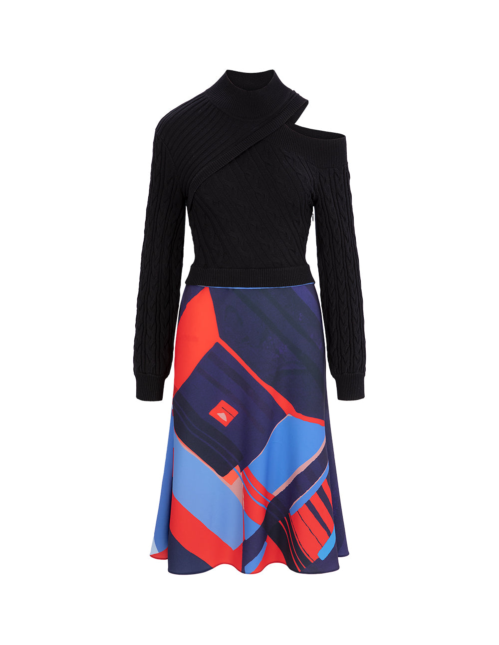 MARYLING Hollow Shoulder Fishtail Dress