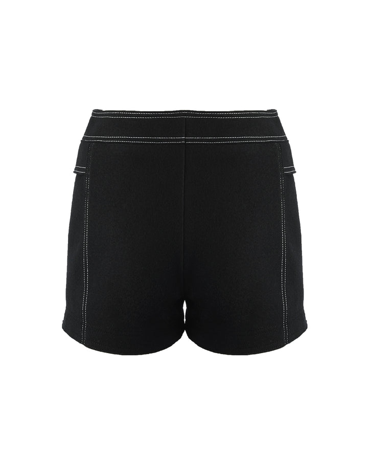 MARYLING Contrast-Stitch Spandex Knitted Shorts