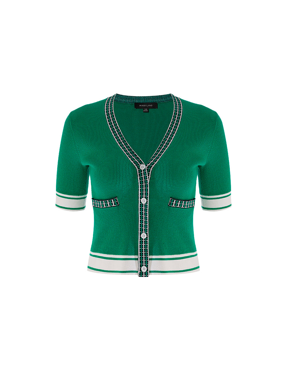 MARYLING Cactus green short sleeved cardigan