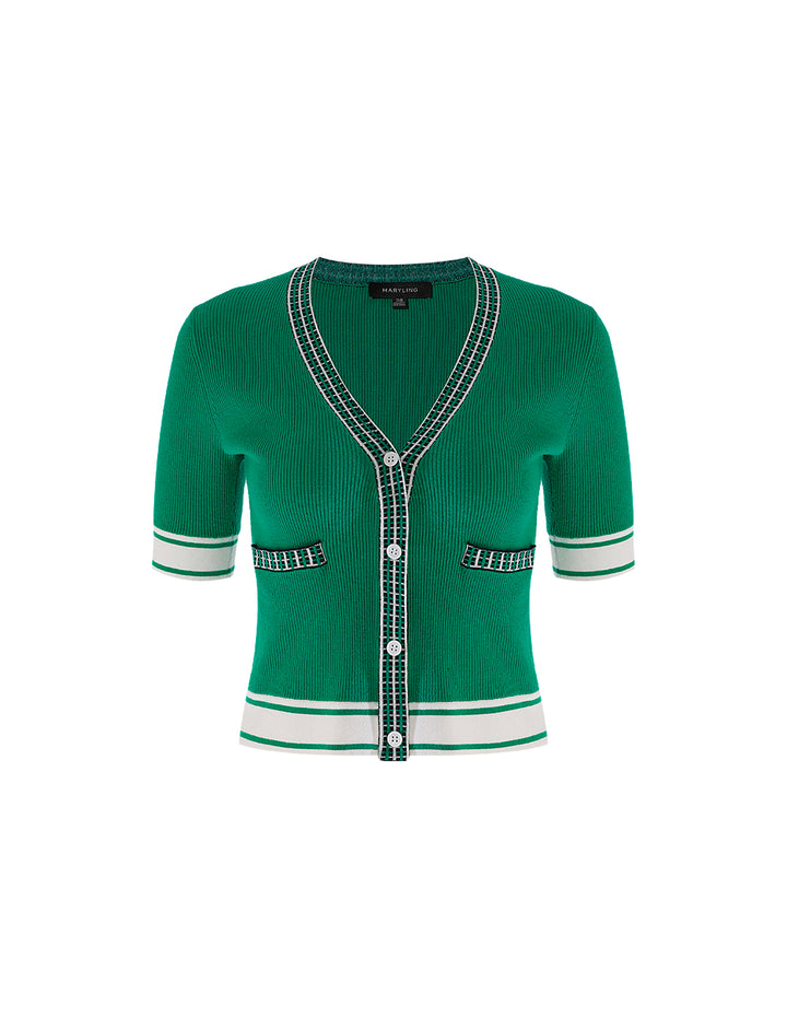 MARYLING Cactus green short sleeved cardigan