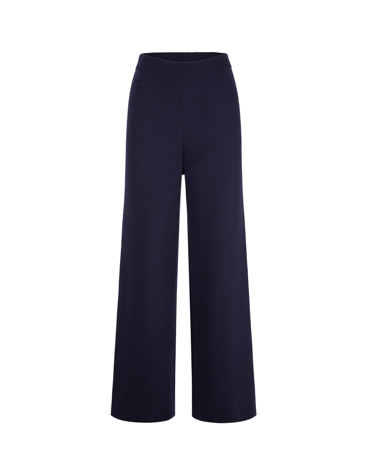 MARYLING Dark Blue Wool Knit Trousers