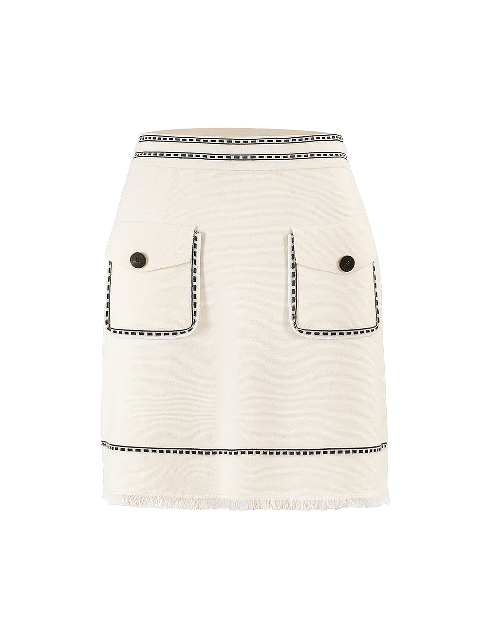MARYLING Contrast Stitching Knitted Skirt