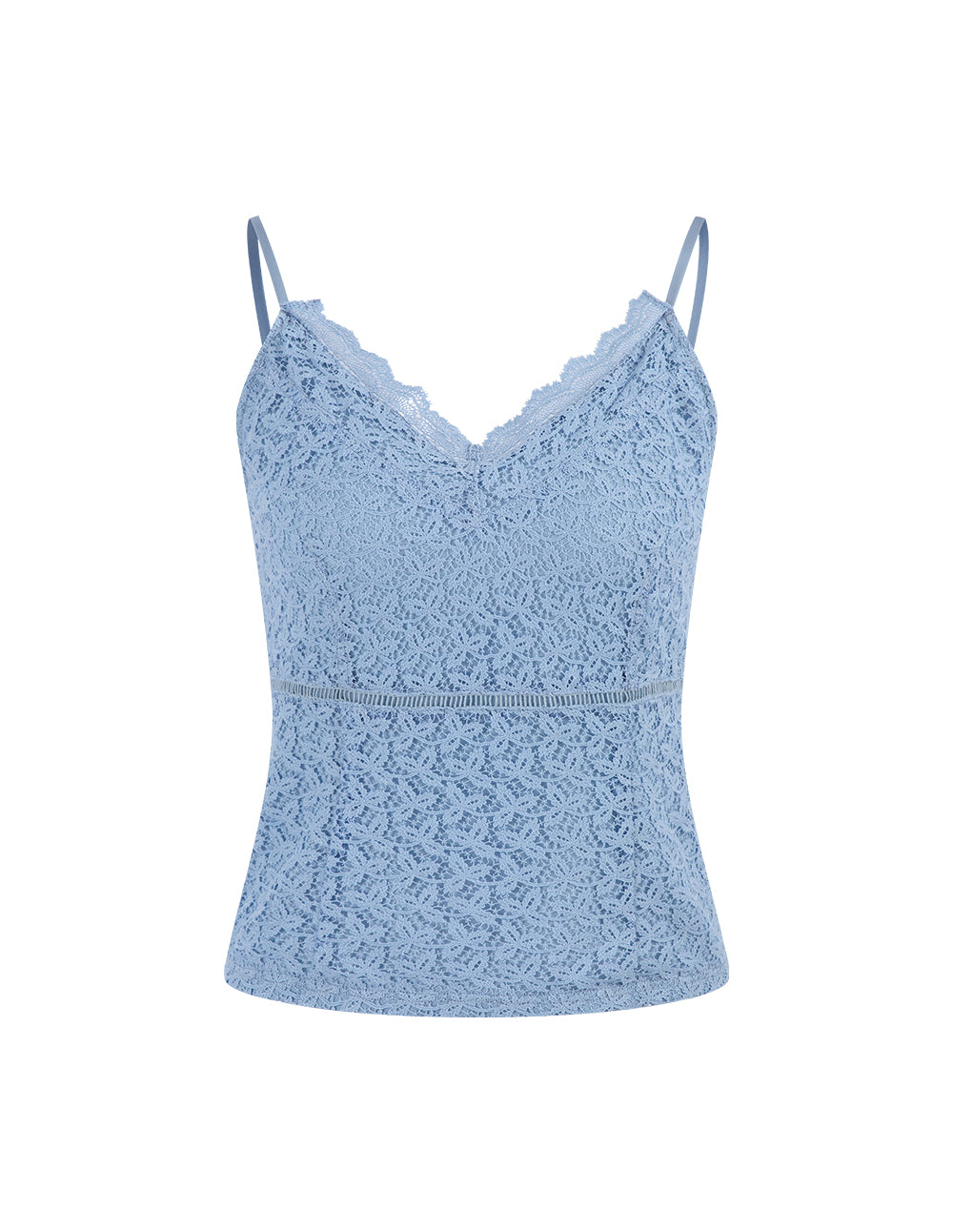 MARYLING Water Wave Blue Lace Suspender Top