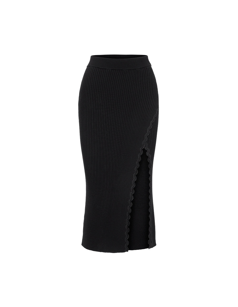 MARYLING Knit And Lace Skirt With Side Slits