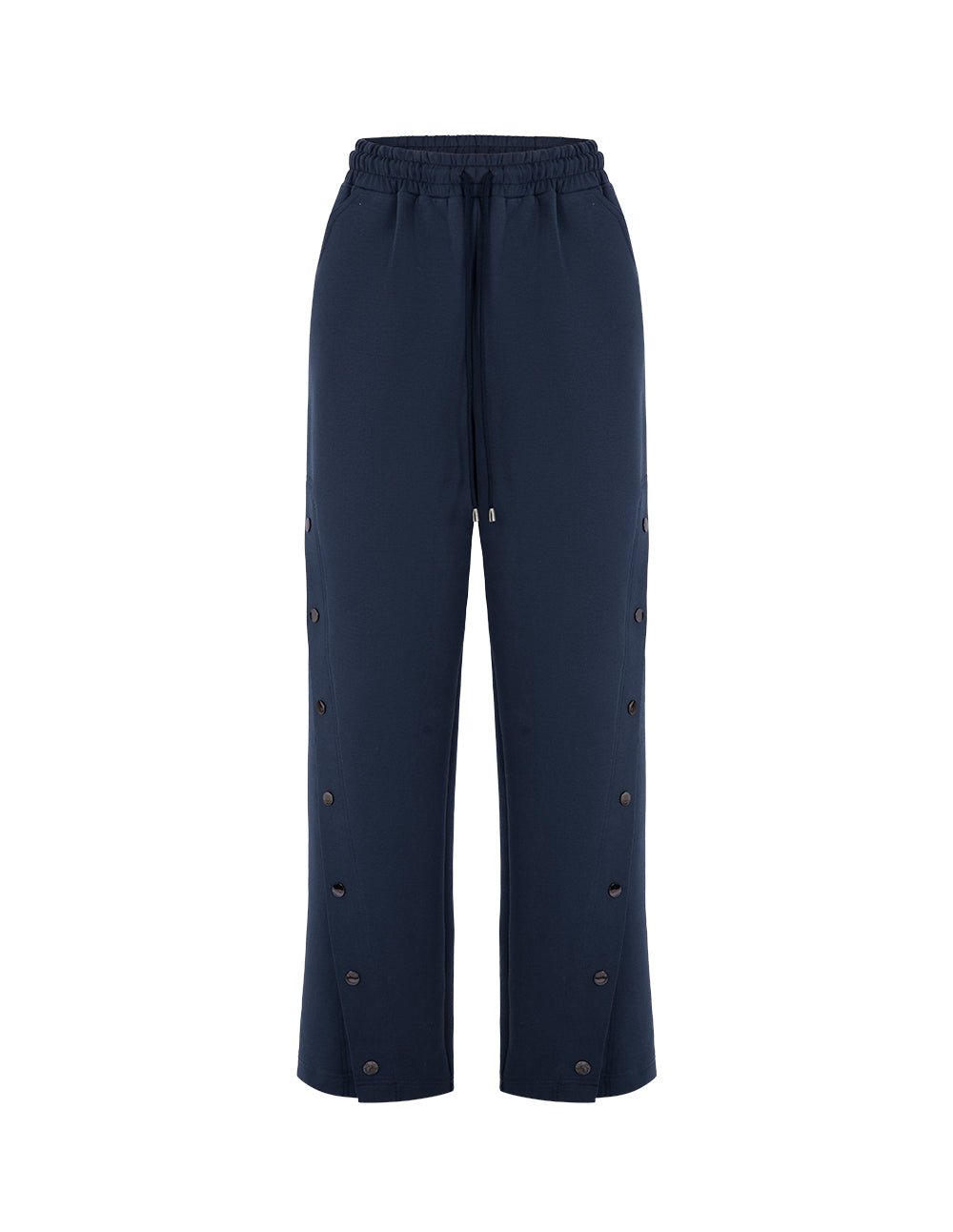 MARYLING Navy Slit Space Cotton Pants