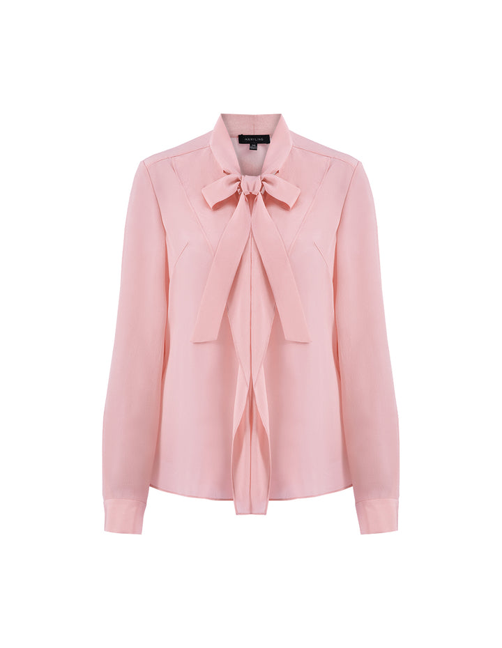 MARYLING Pink Strappy Ruffled Shirt
