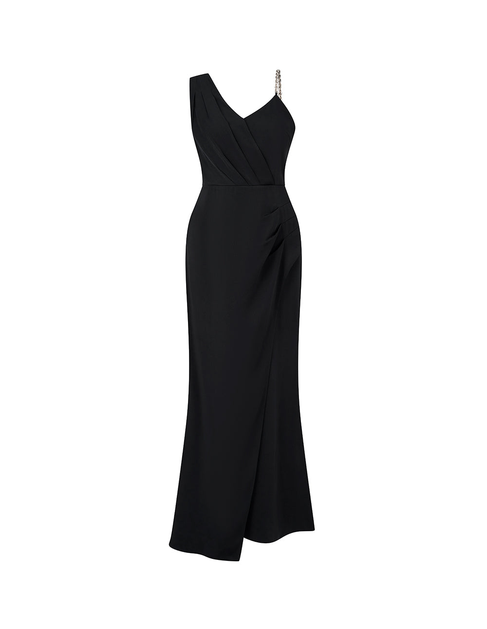 MARYLING Black asymmetric chain evening dress