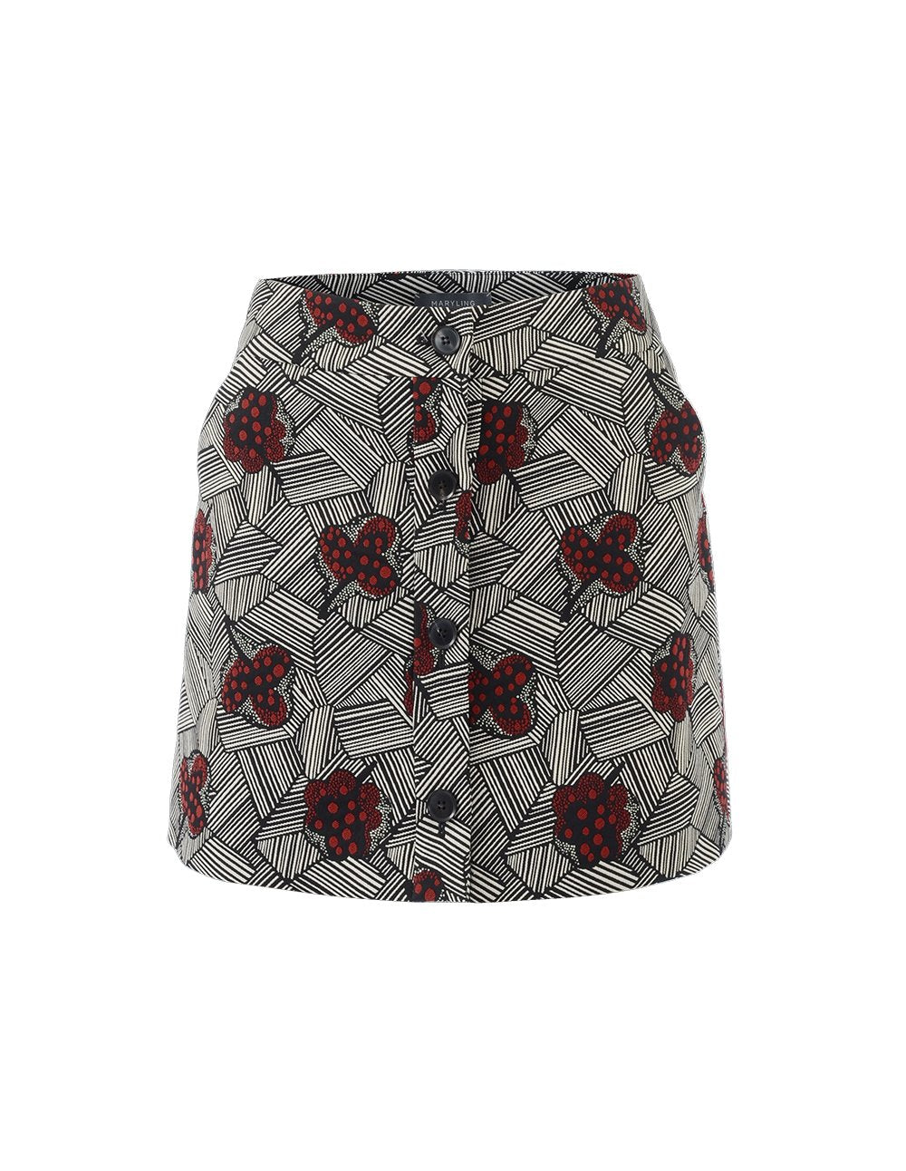 MARYLING Rose Pattern Jacquard Mini Skirt