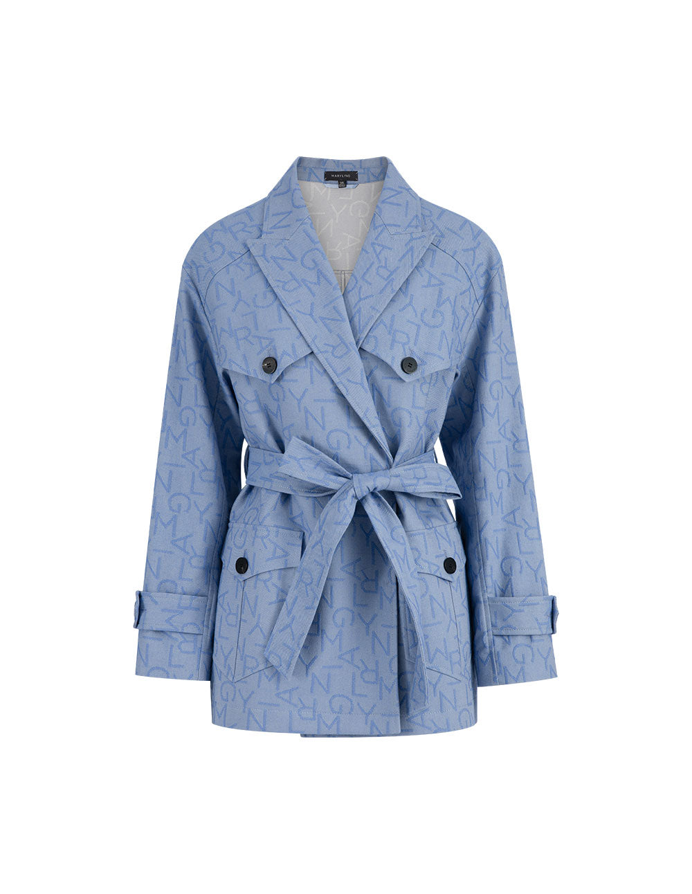 MARYLING Loose-Fit Light Blue With Belt Denim Coat