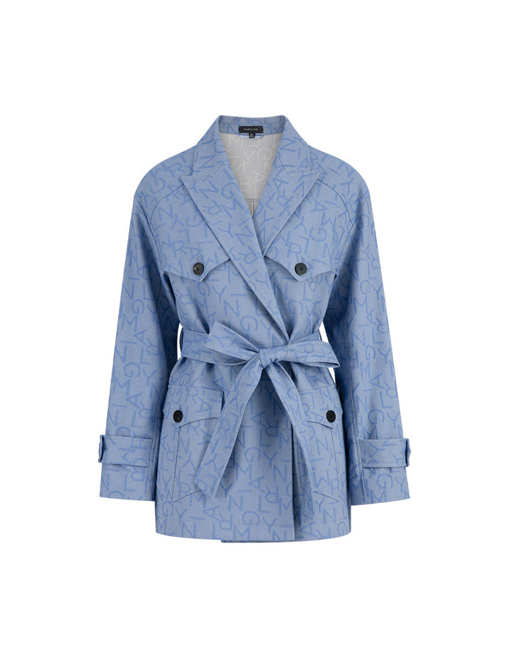 MARYLING Loose-Fit Light Blue With Belt Denim Coat