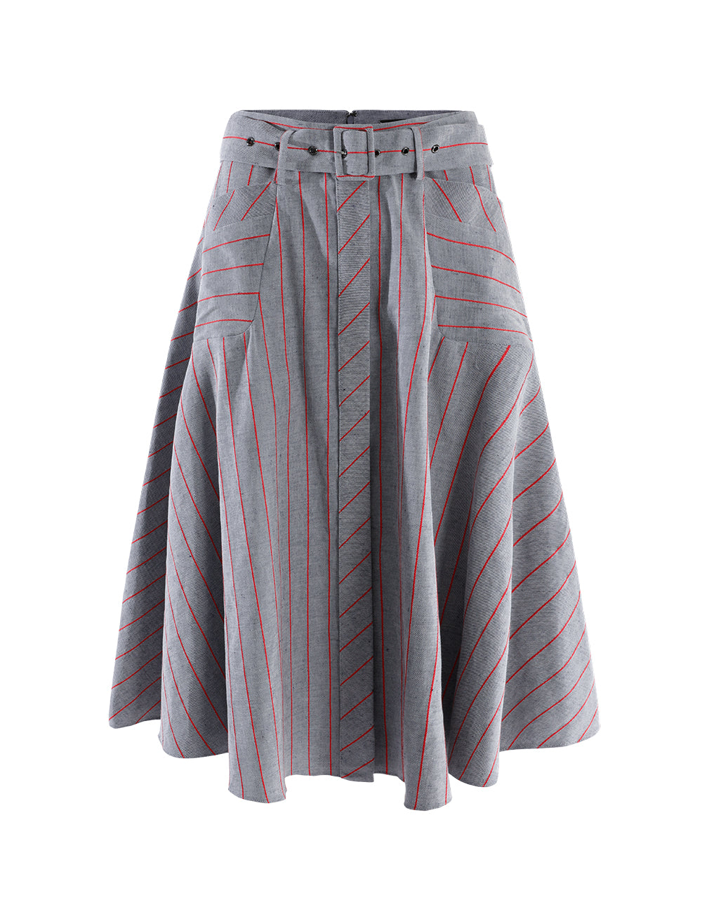MARYLING Striped A-hem skirt
