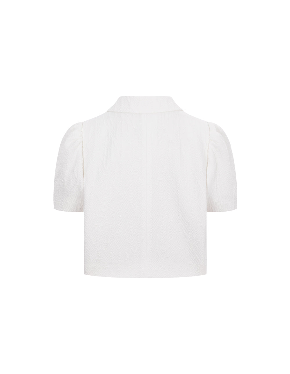 MARYLING Off-White Turned Collar Short Sleeve