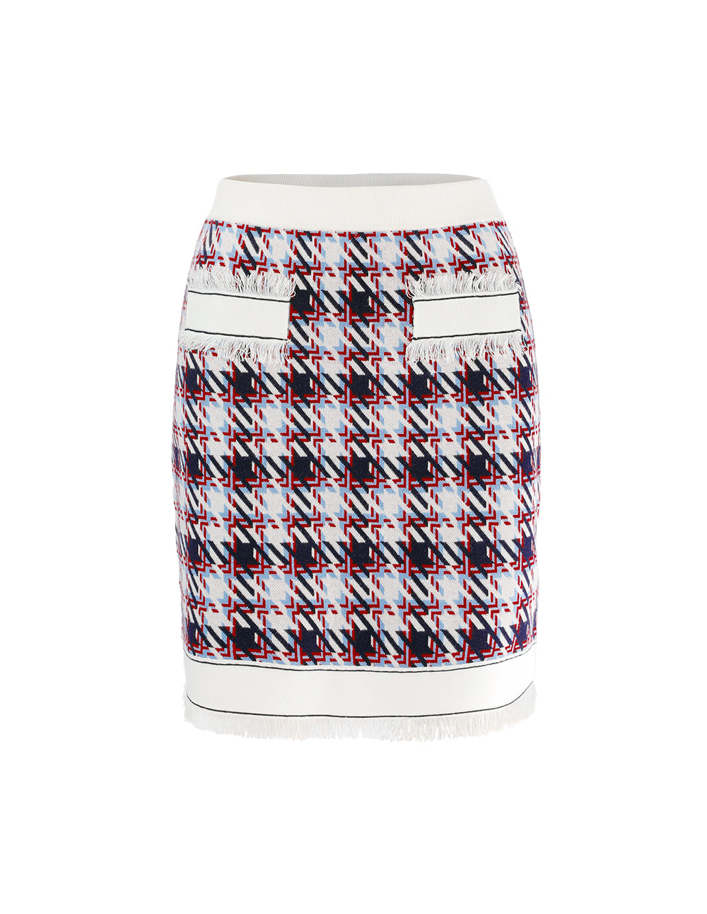 MARYLING Houndstooth Jacquard Knitted Mini Skirt
