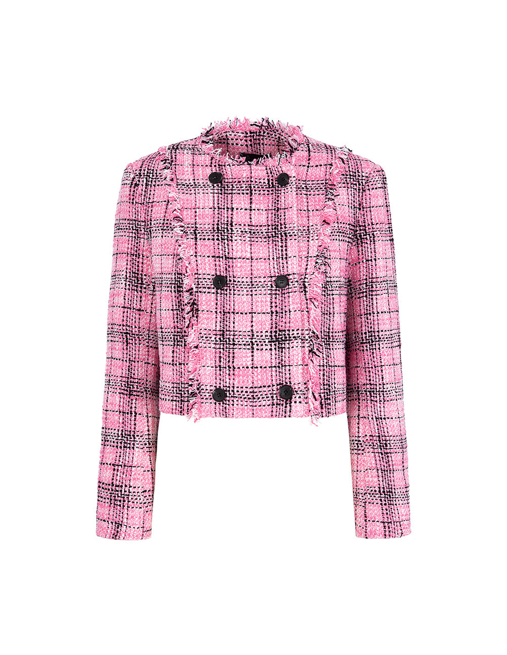 MARYLING Checked Tweed Bomber Jacket