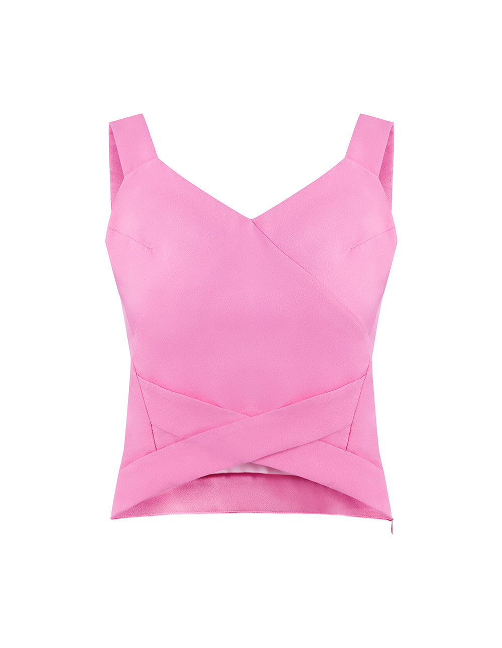 MARYLING Peach Pink V-Neck Crossover Detail Tank Top