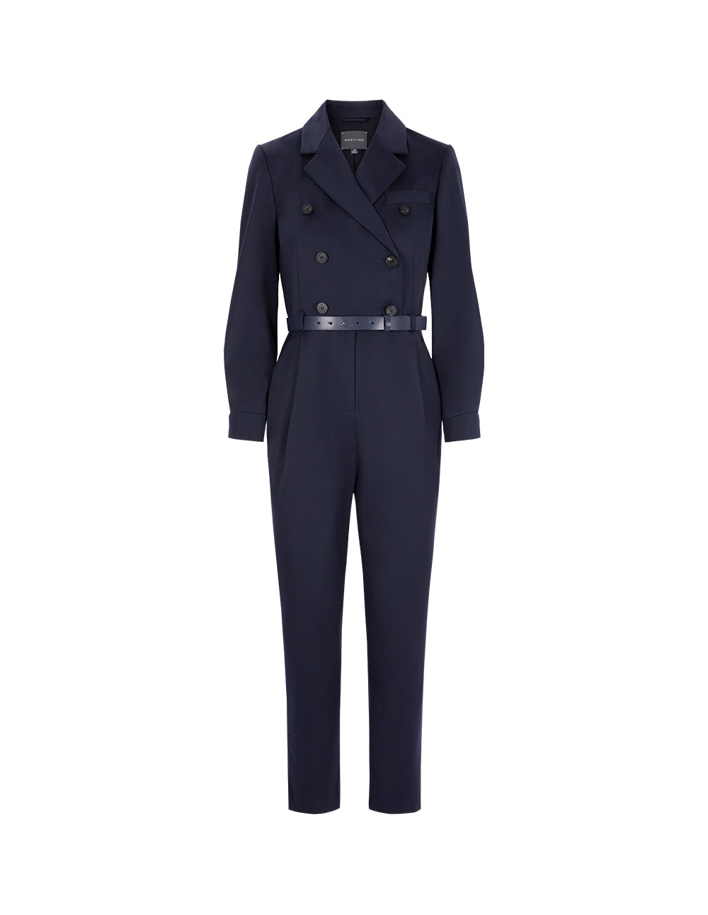 MARYLING Midnight Blue Lapel Double Breasted Jumpsuit