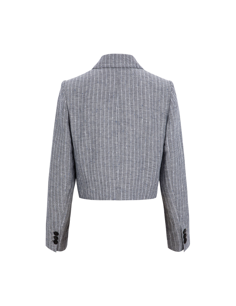 MARYLING Cropped Lapel Collar With Multi-Pocket Double-Breasted Blazer