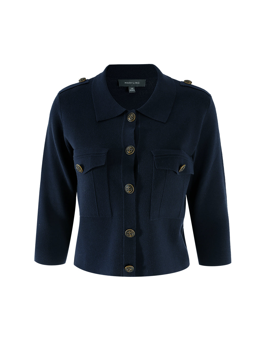 MARYLING Point Collar Knitted Jacket