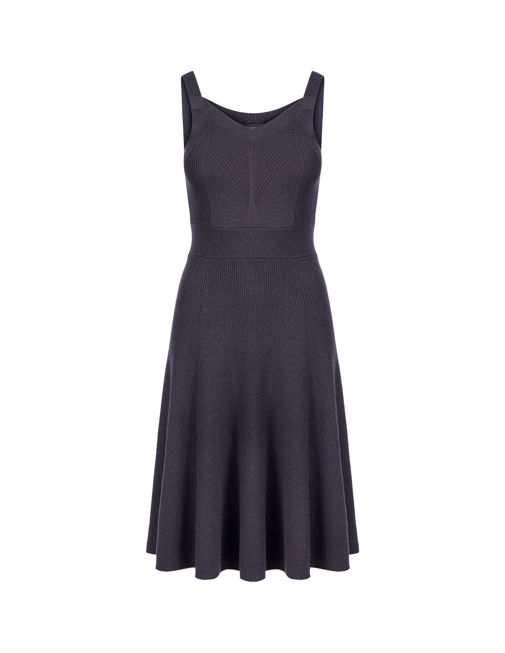 MARYLING V-Neck Strapless Black Knitted Dress