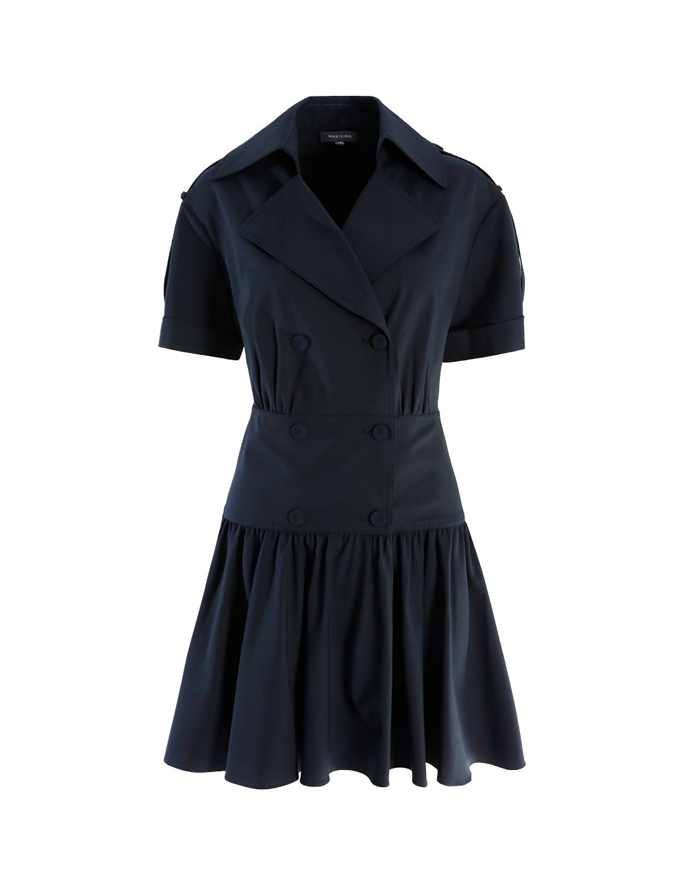 MARYLING Double-breasted wind collar dress