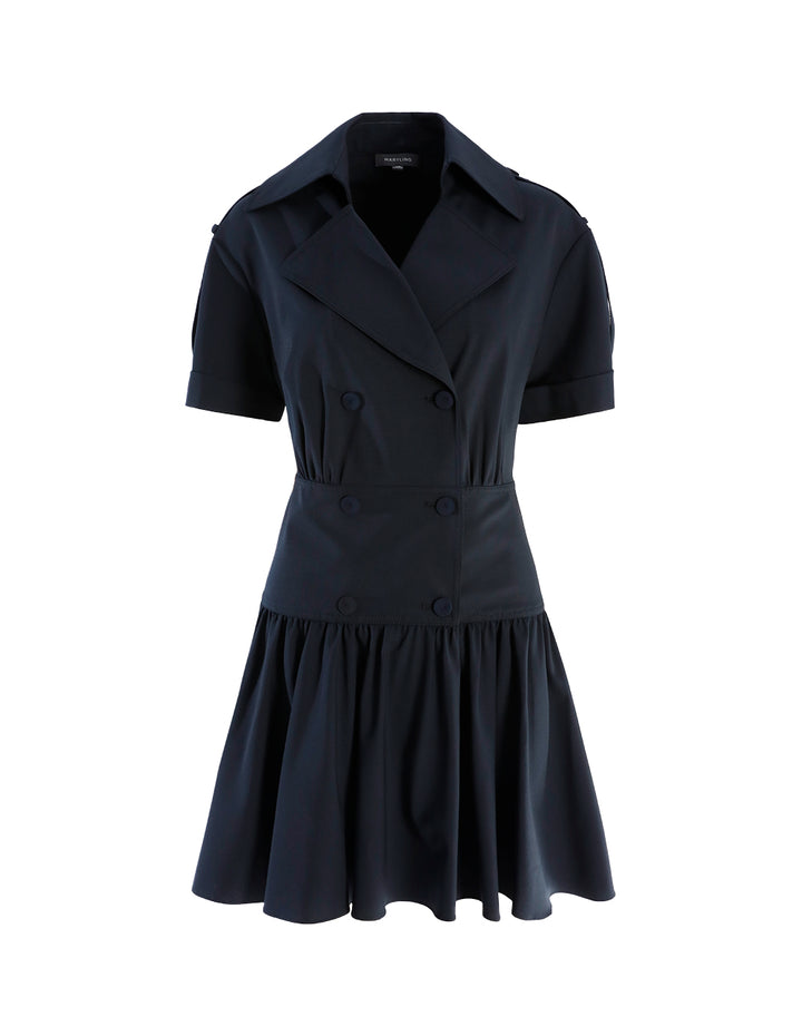 MARYLING Double-breasted wind collar dress