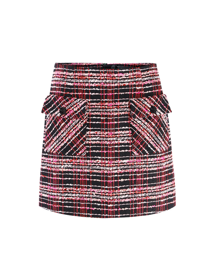 MARYLING black and pink check tweed A skirt