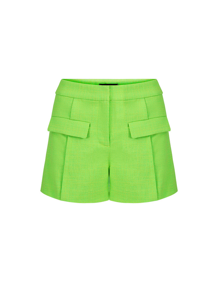 MARYLING Grass Green Pocket Detail Shorts