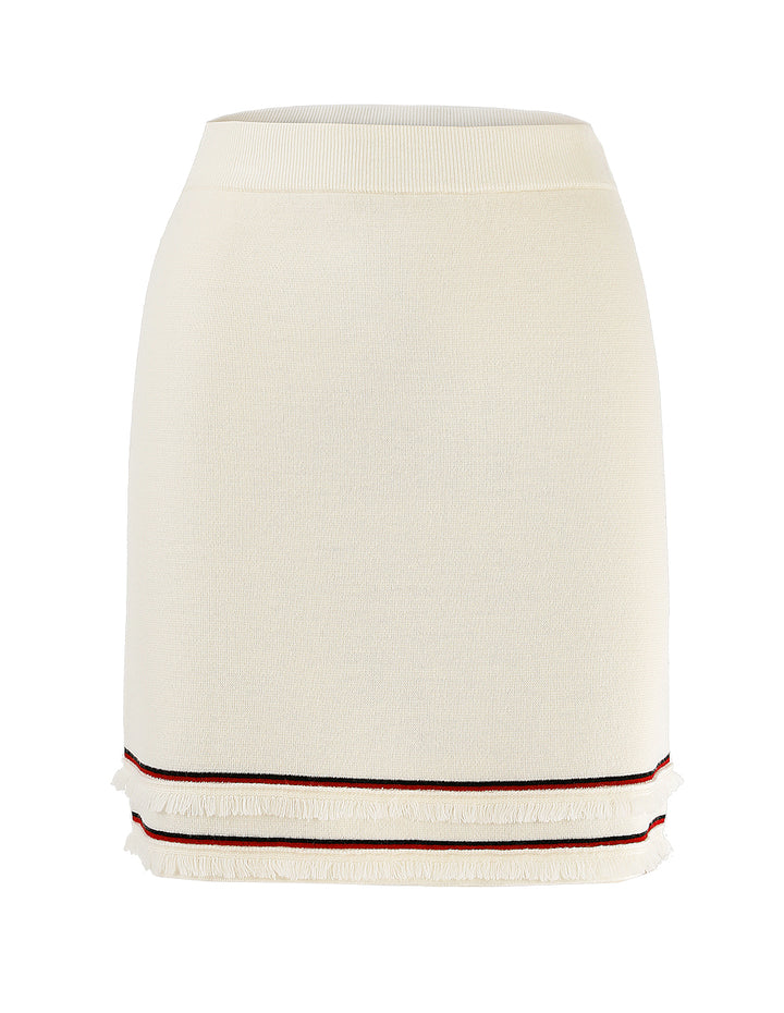 MARYLING Stripe Detail Knitted Mini Skirt