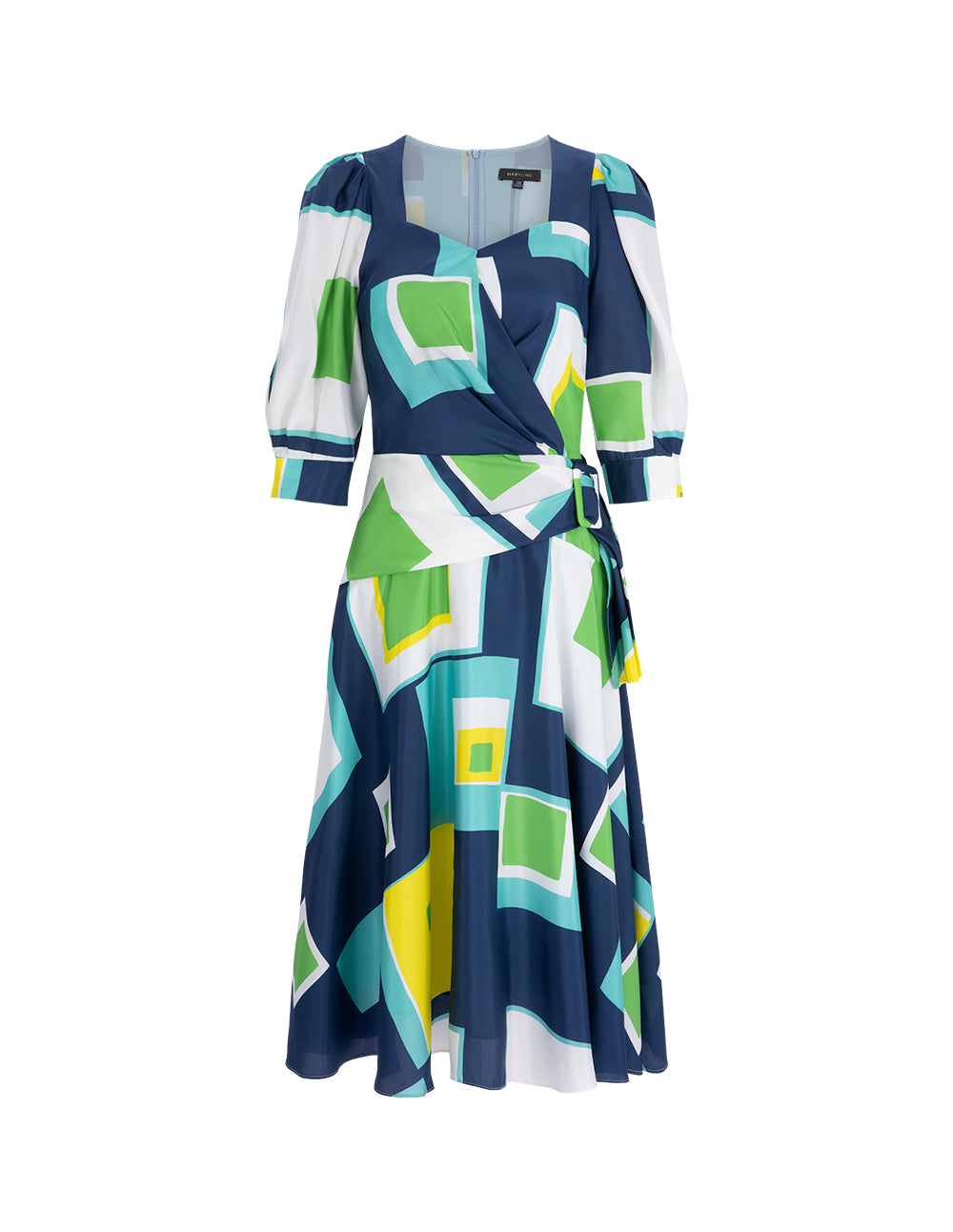 MARYLING Colour Holiday Puzzle Art Block Print Dress