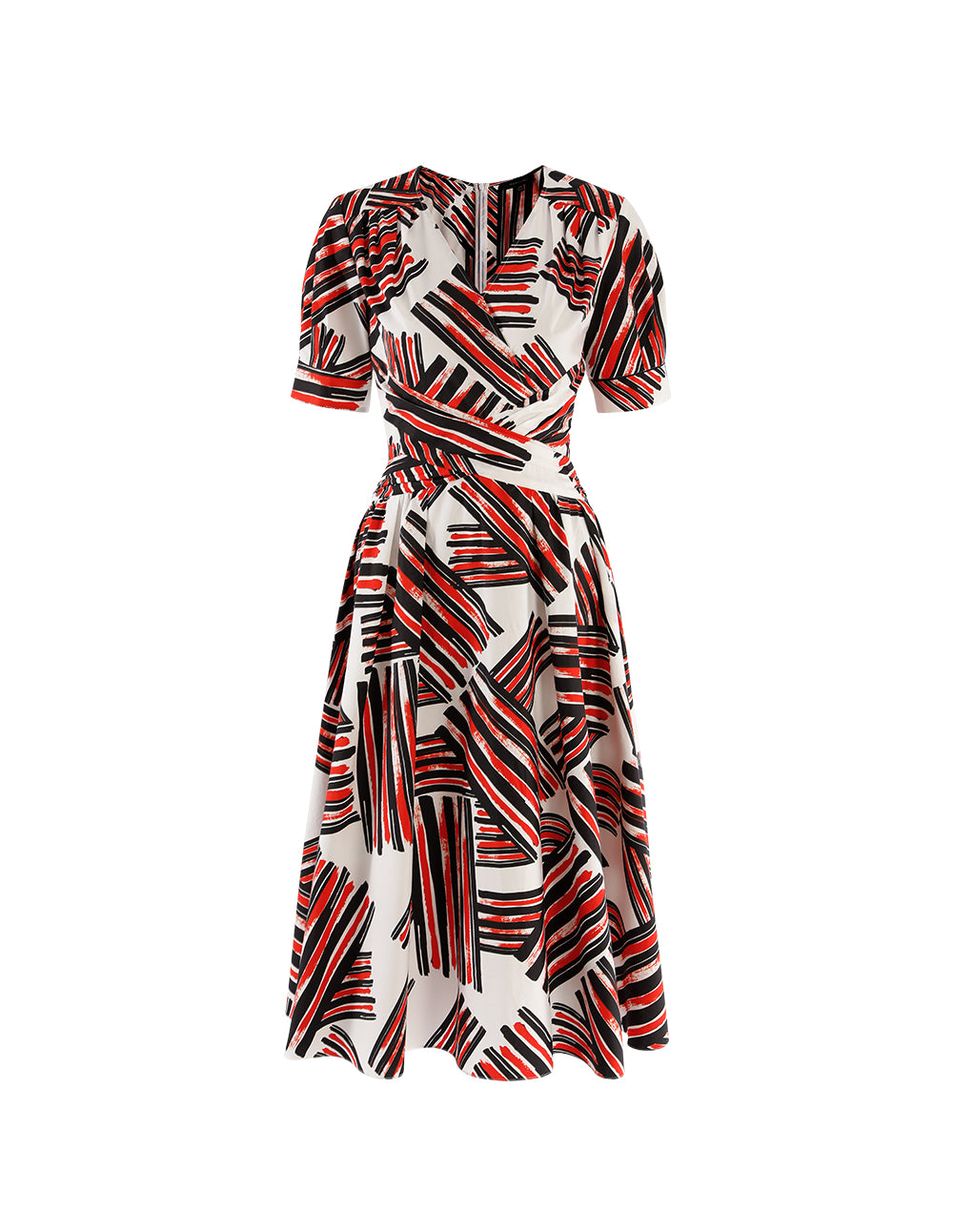 MARYLING V-Neck Puffed Sleeves Dress