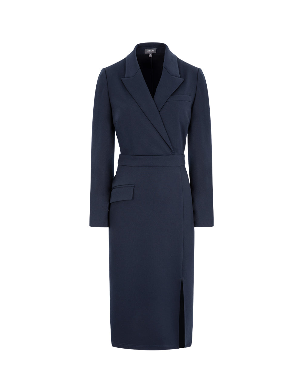 MARYLING Peak Lapel Knitted Suit Dress