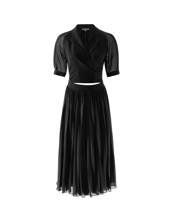 MARYLING Ruffled Suit Collar Dress