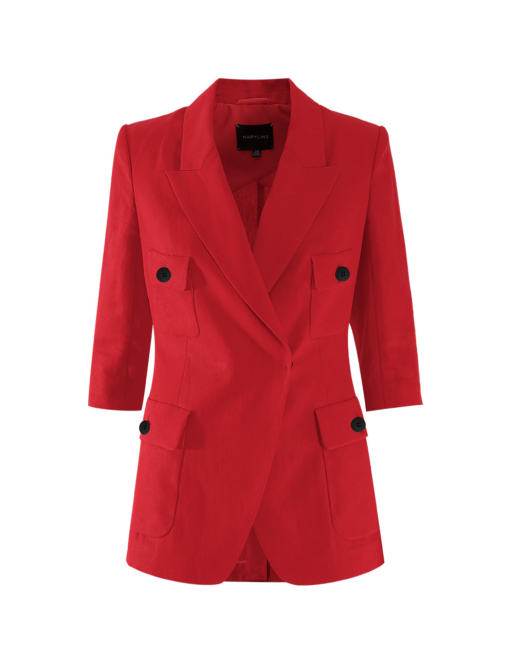 MARYLING Red Multi-Pocket Blazer