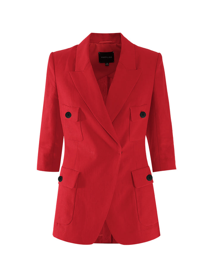MARYLING Red Multi-Pocket Blazer
