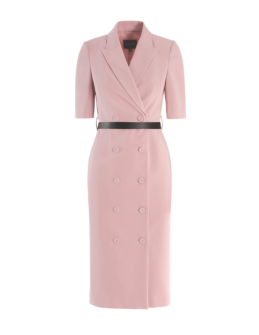 MARYLING Cherry blossom pink lapel collar dress