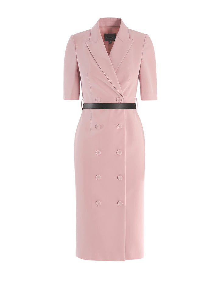 MARYLING Cherry blossom pink lapel collar dress