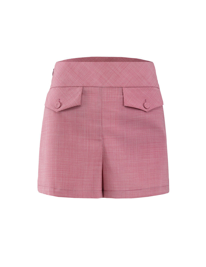 MARYLING Houndstooth Checks Patch Pocket Shorts