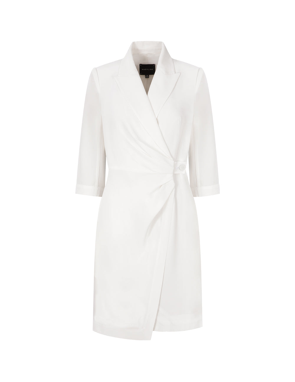 MARYLING White Suit Waist Pleated Dress